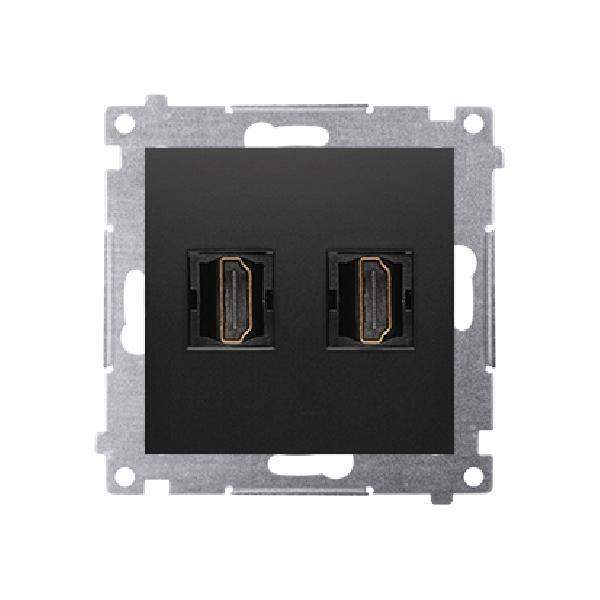 SIMON 54 gniazdo HDMI podwójne (moduł) czarny mat