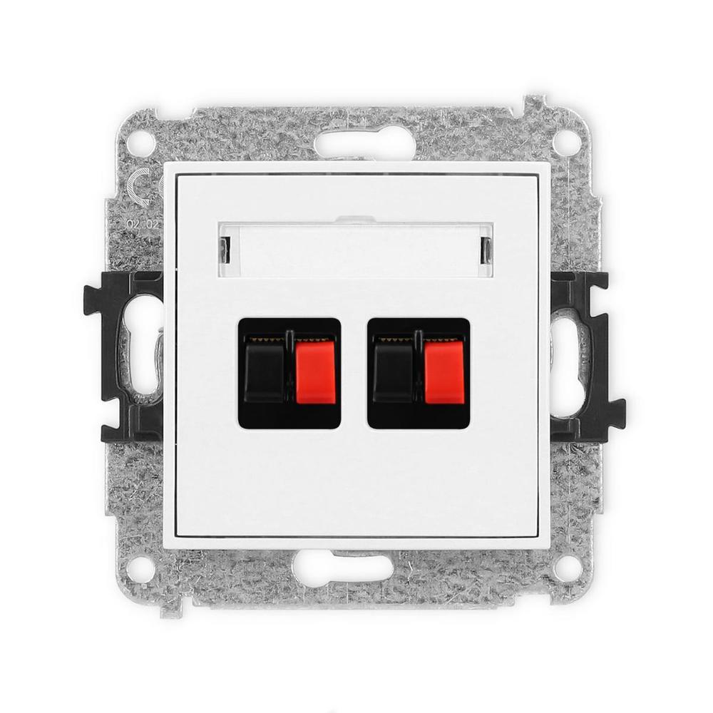 mechanizm gniazda głośnikowego MINI  podwójnego biały