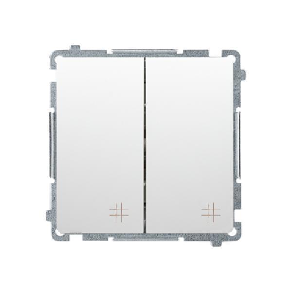 SIMON BASIC wyłącznik krzyżowy podwójny szybkozłącza 10AX 250V (moduł) biały