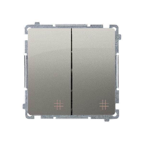 SIMON BASIC wyłącznik krzyżowy podwójny szybkozłącza 10AX 250V (moduł) satynowy