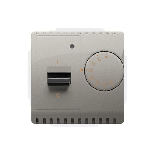 SIMON BASIC regulator temperatury z czujnikiem wewnętrznym 16A 230V montaż gniazda na wkręty do puszki satynowy
