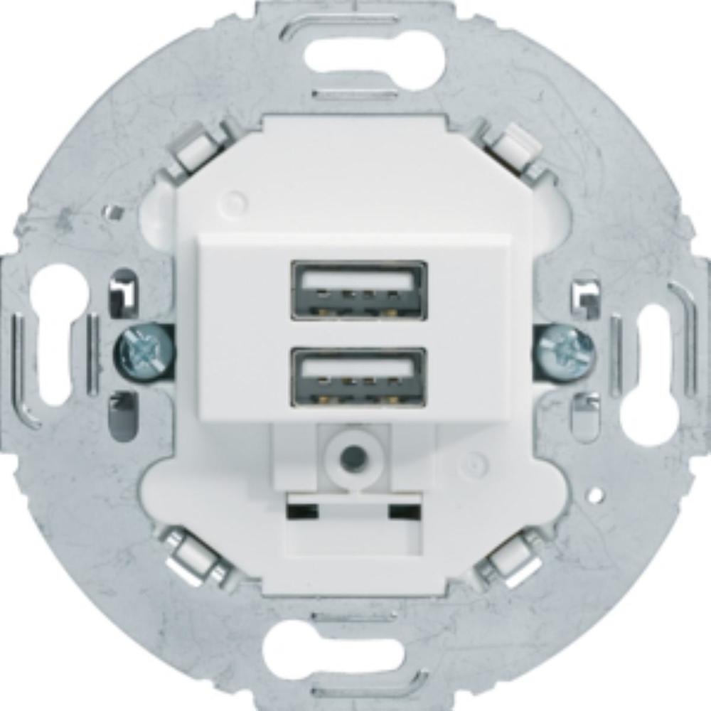 Mechanizm gniazda USB ładowania do serii obrotowych, 3.0 A 230 V, biały, mat