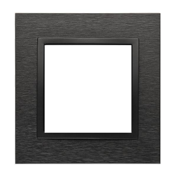 SIMON 54 NATURE ramka 1-kr. metal inox dark