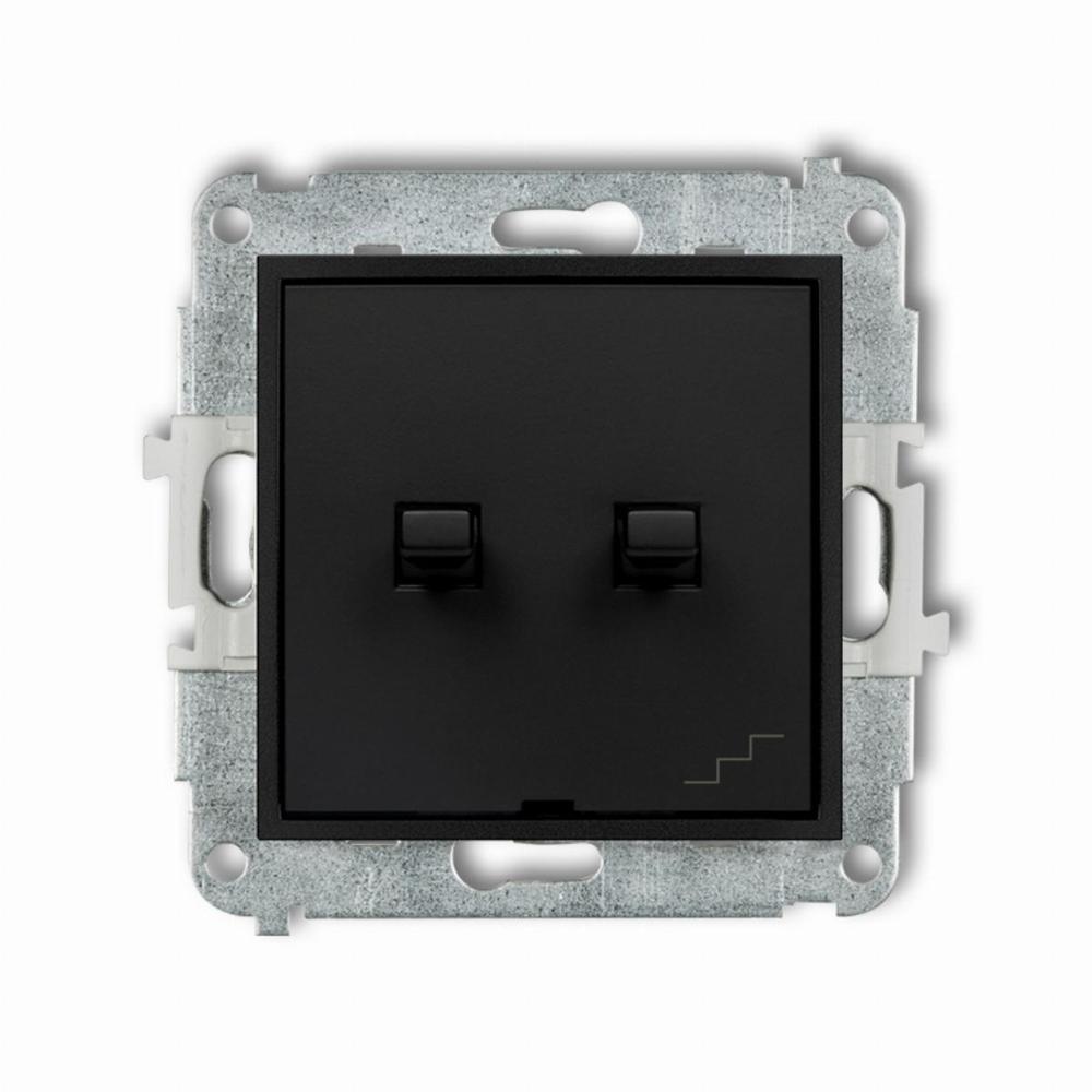 MINI Mechanizm łącznika podwójnego schodowego w stylu amerykańskim czarny mat