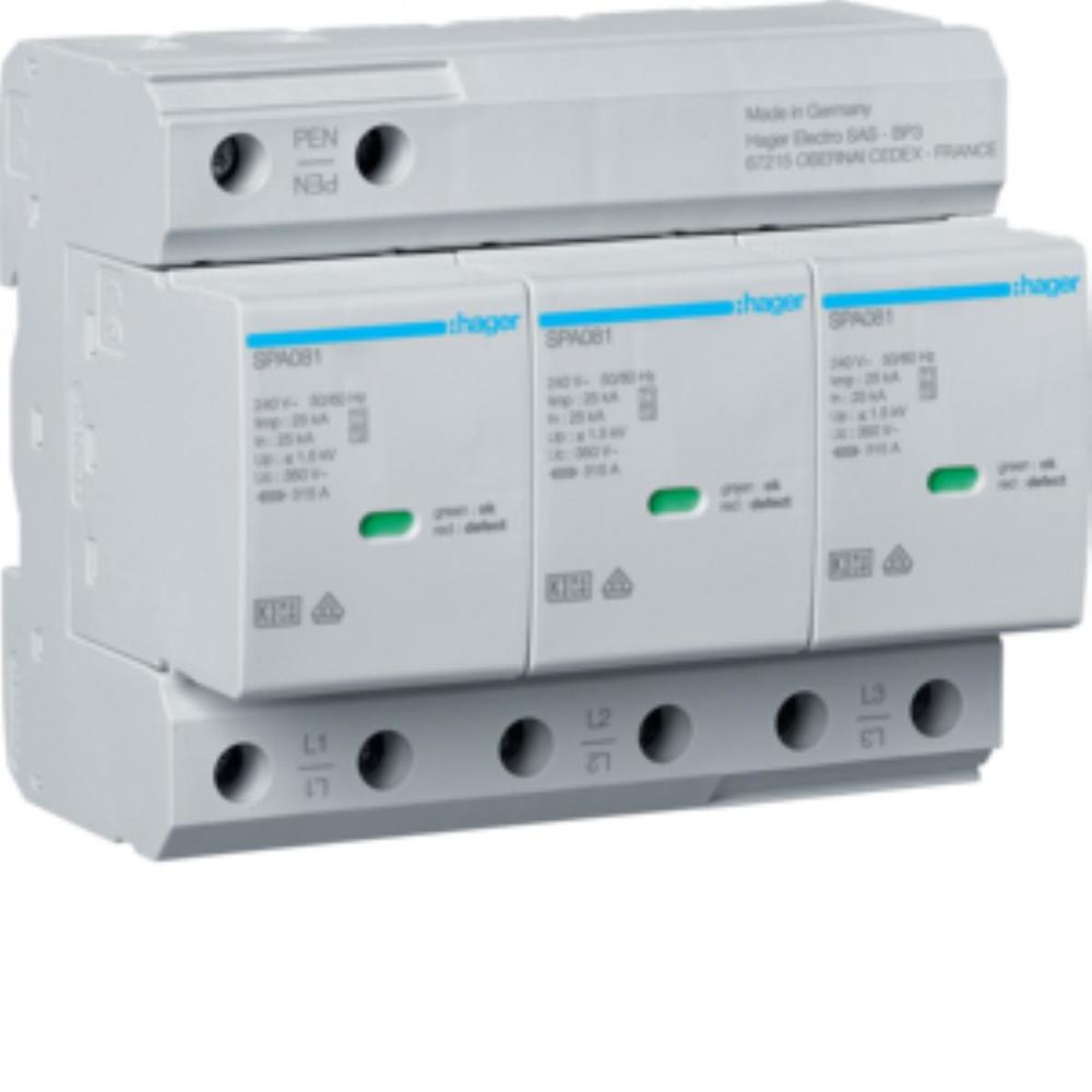 SPD T1+T2 3P sieć TN-C Iimp=75kA Up?1,5kV styk