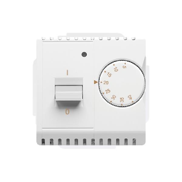 SIMON BASIC regulator temperatury z czujnikiem wewnętrznym 16A 230V montaż gniazda na wkręty do puszki biały