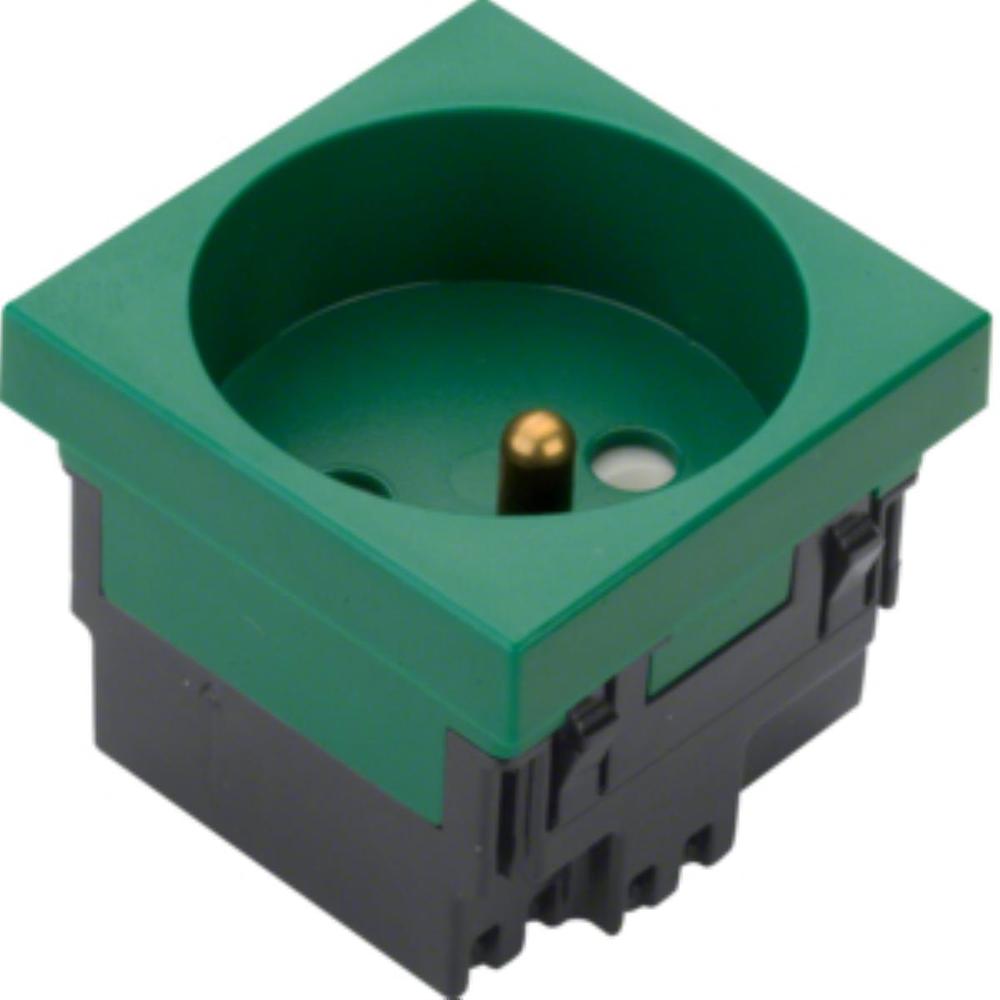 gniazdo 2P+Z 33° 1-krotne 45x45mm tehalit.GB-EG bezhalogenowe zielone