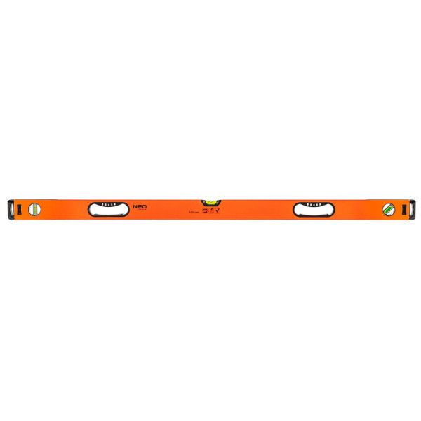 Poziomnica aluminiowa z uchwytem, 3 libelle, frezowane powierzchnie miernicze, 120 cm