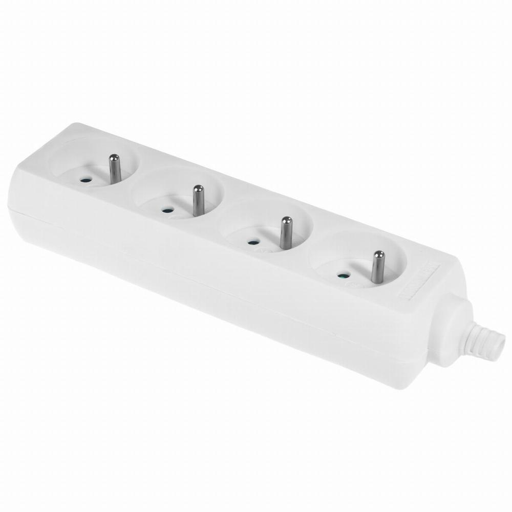 gniazdo 4kr. wtyczkowe przenośne GN-470 4x2p+Z 16A 250V rozbieralne ECO biały