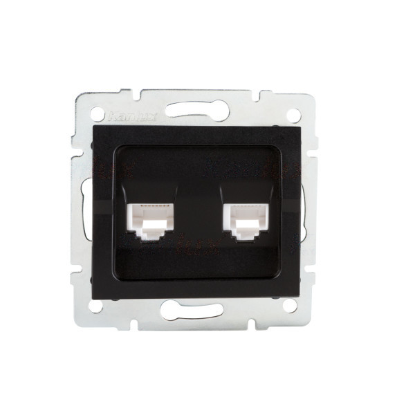 gniazdo LOGI 02-1410-042 cm  komputerowe podwójne niezależne (2x RJ45Cat 5e Jack)
