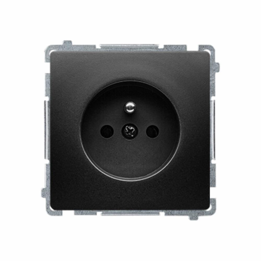SIMON BASIC WMUW-00110x-Y021 gniazdo wtyczkowe z/uz   (moduł) 16A, 250V~, zaciski śrubowe; czarny