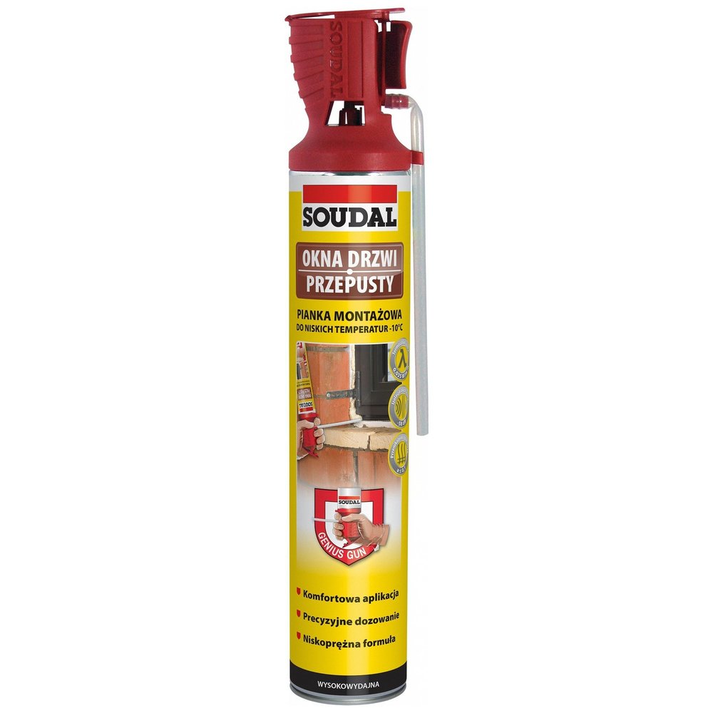 pianka montażowa GENIUS GUN Soudal 770ml ZIMA(-10st.) wielokrotnego użycia