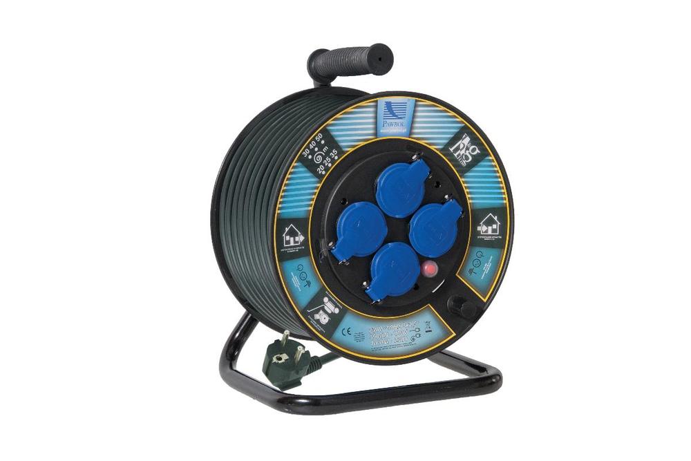przedłużacz bębnowy 3x1.5 H05VV-F 20m 4xGZ16A +termik B.1115-250GZI-20