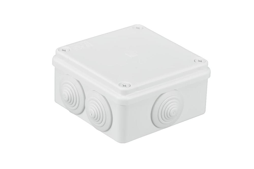Puszka instalacyjna natynkowa hermetyczna 100 x 100 x 50, 6 dławików, IP 65