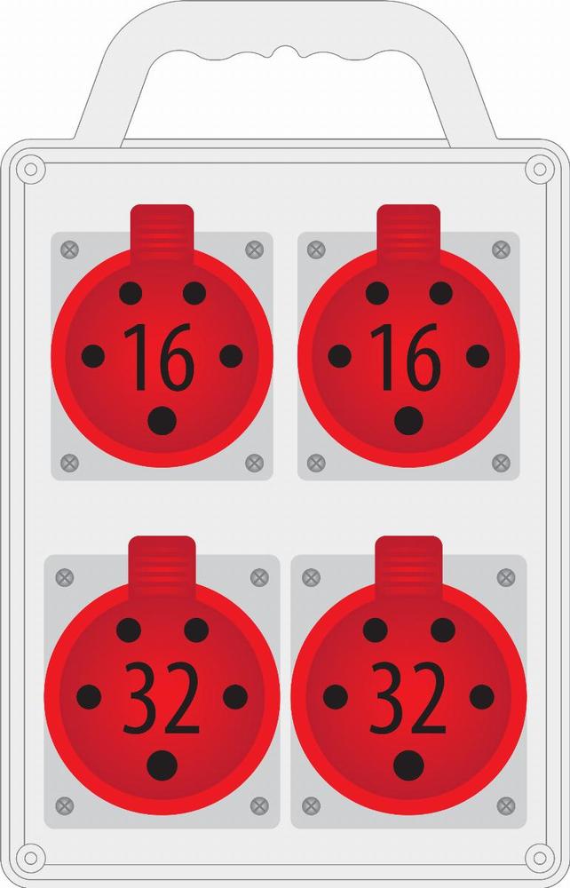 Rozdzielnica R-BOX SLIM 2x16A/5p, 2x32A/5p