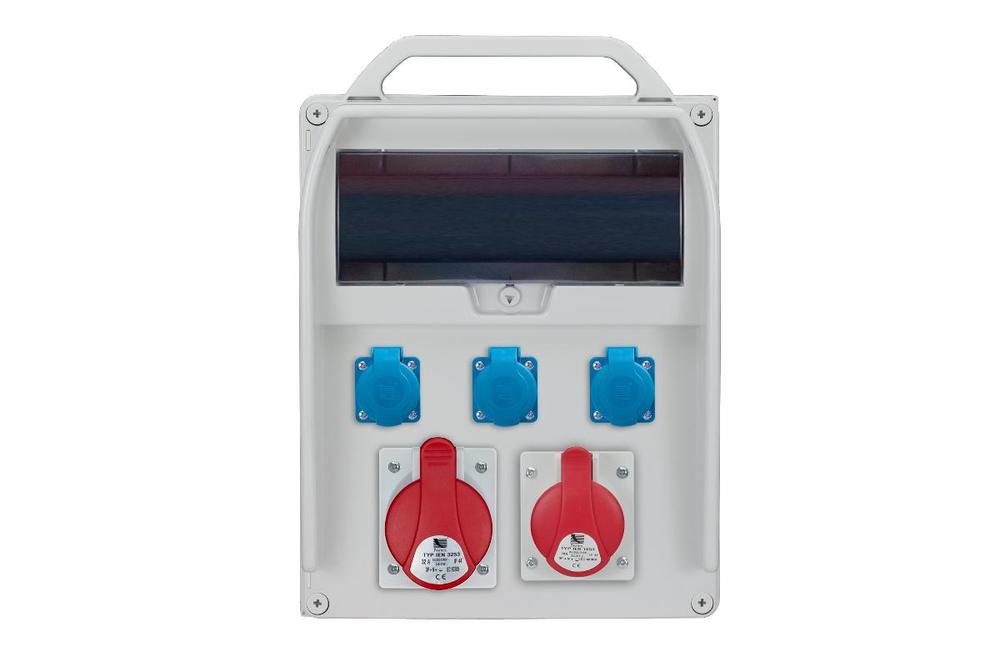 Rozdzielnica R-BOX 380R 13S, 1x32A/5p, 1x16A/5p, 3x250V, puste okno