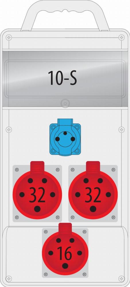 Rozdzielnica R-BOX SLIM 10S 2x32A/5p, 16A/5p, 230V