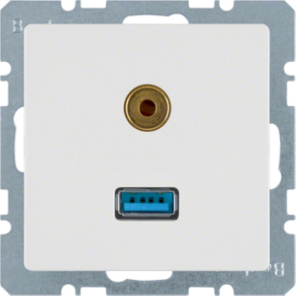 gniazdo USB/3.5 mm audio Q.x  biały, aks