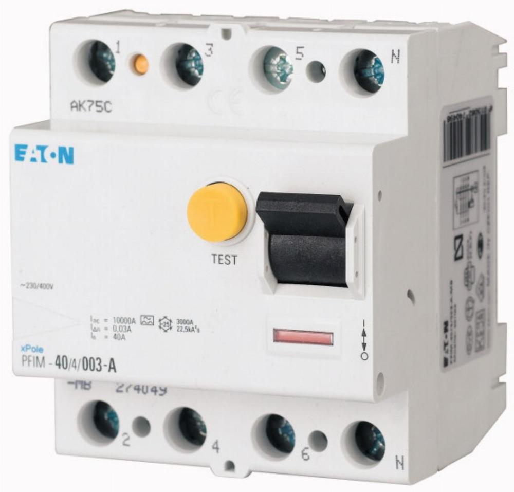 PFIM-40/4/03-MW wyłącznik różnicowoprądowy 10kA, In=40A, I?N=0,3A, Typ AC, 4-bieg. seria PFIM