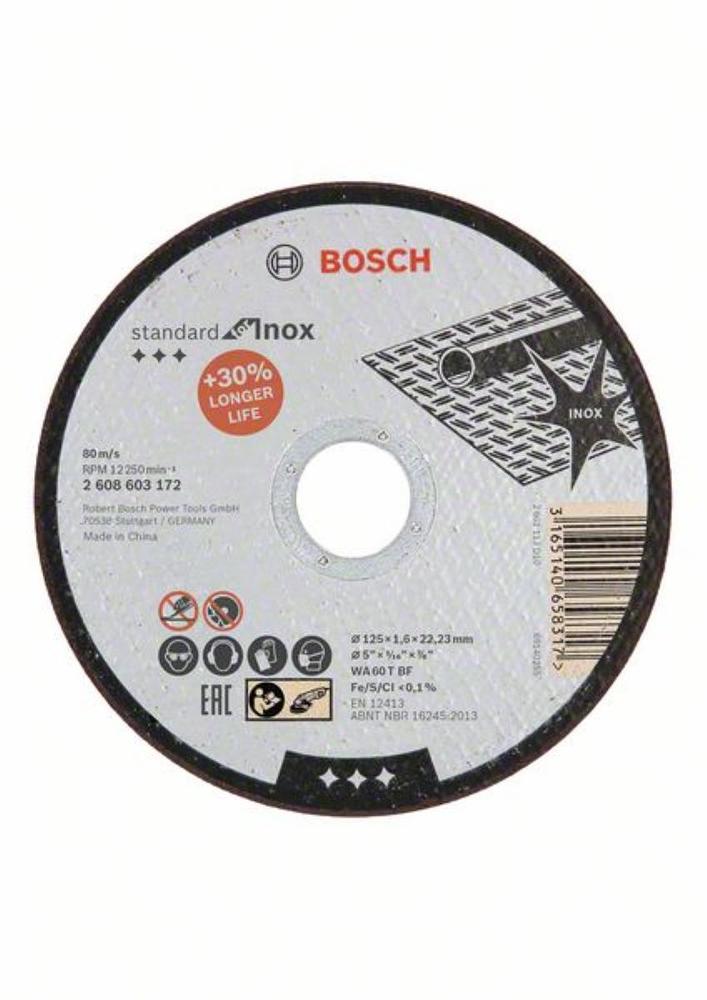 tarcza tnąca prosta Standard for Inox WA 60 T BF, 125 mm, 22,23 mm, 1,6 mm
