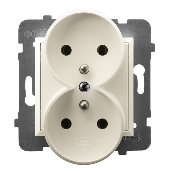 gniazdo ARIA  podwójne z/u moduł b/r ecru GP-2URZ/m/27