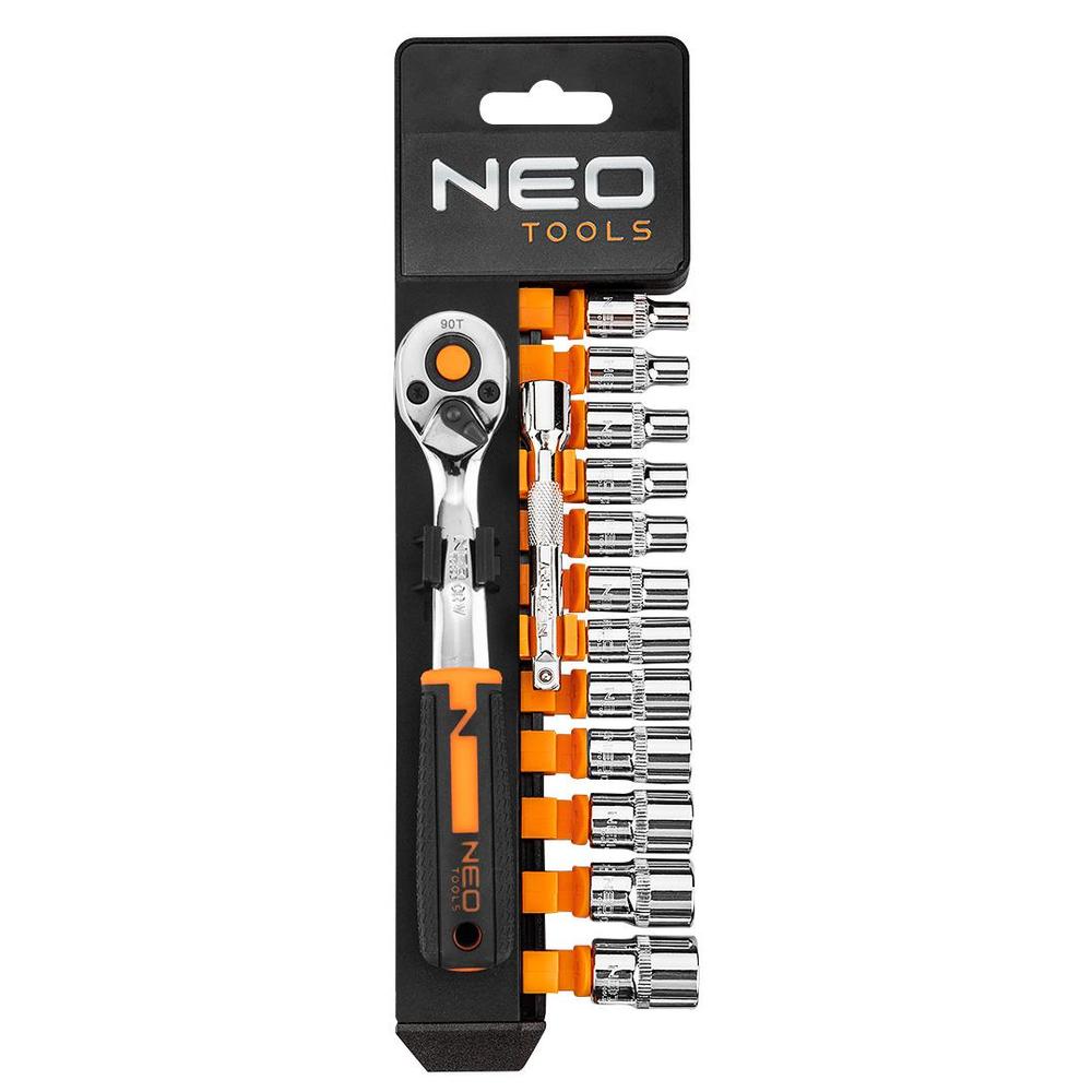 klucze nasadowe 1/4", zestaw 14 szt.