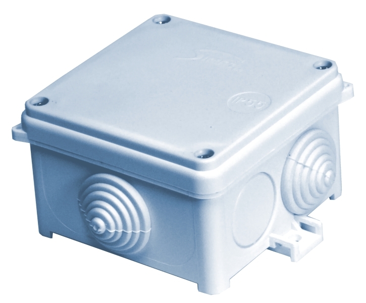 puszka naścienna N90x90 98x98x60mm z dławnicami bezhalogenowa samogasnąca UV IP55 biały