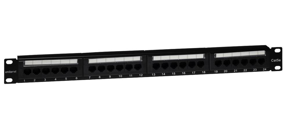 Panel 19" 24 x RJ45 UTP kat. 5e (1U) z półką