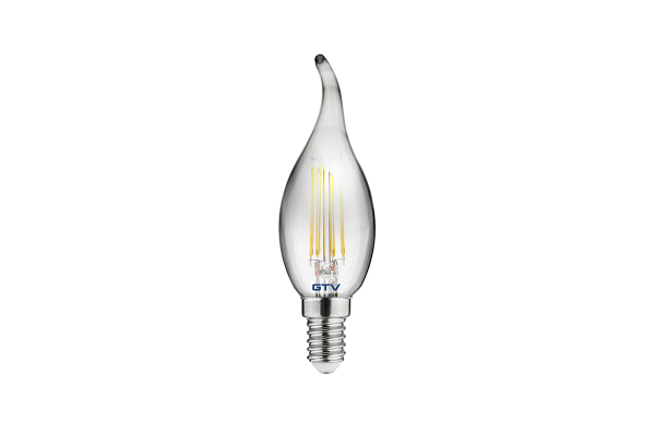 żarówka LED FILAMENT dekoracyjna  C35L, 2700K, E14, 4W, 240lm, AC220-240V/ 50-60Hz, RA>80, 360°