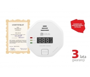 czujnik "EL HOME" CD-92B8 - bateryjny, DC 3V, LCD;  zgodny z nową normą PN 50291-1:2018