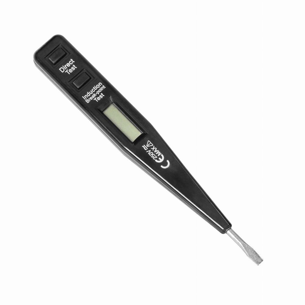 próbnik napięcia elektroniczny 5w1, test obecności, pomiar, indukcja, ciągłość, polaryzacja DC, egronomiczny chwyt, czarny