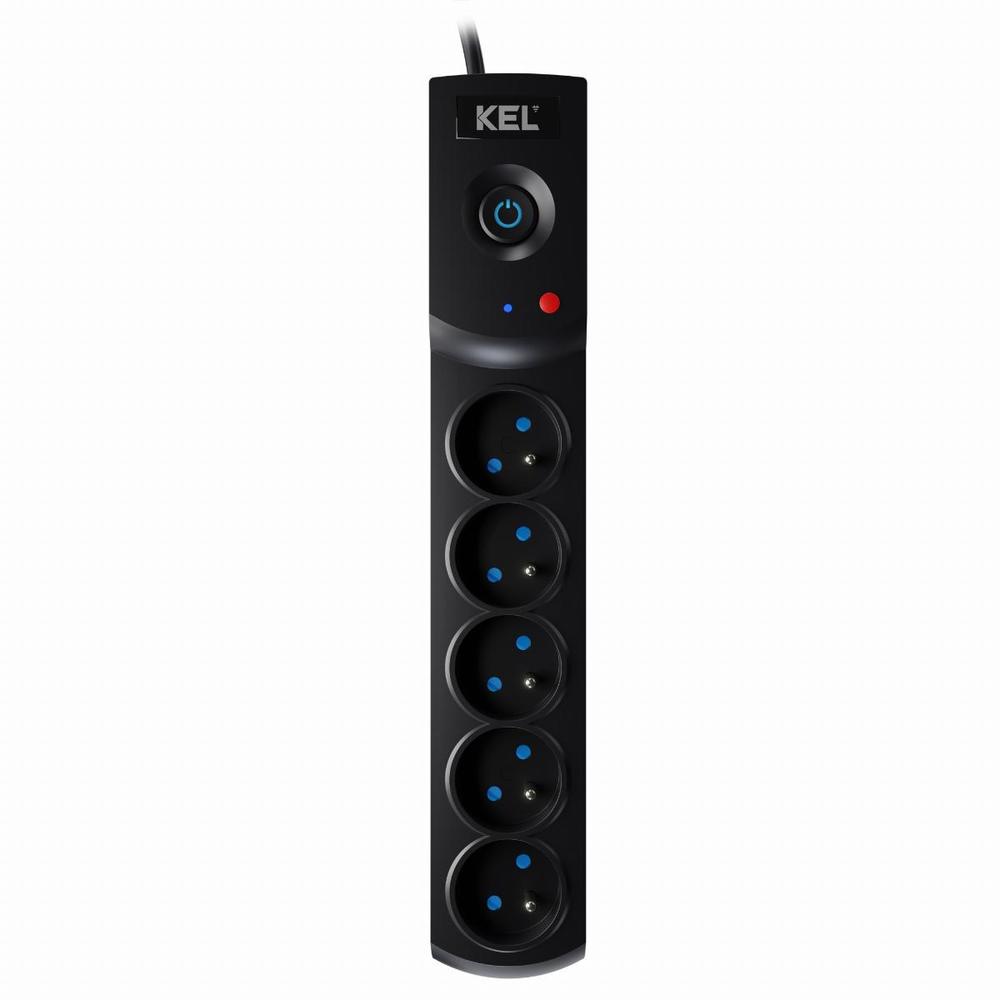 listwa zasilająca X5/PRO/1,5M z bezpiecznikiem i układem przeciwprzepięciowym professional, 5 gniazd, długość 1,5m, 10A, 230V, 2300W, czarny