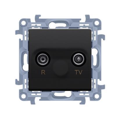 SIMON 10  gniazdo antenowe R-TV końcowe separowane (moduł), 1x wejście: 5-862 MHz; czarny mat