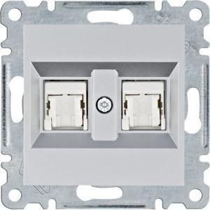 gniazdo komputerowe LUMINA podwójne RJ45 kat.5e UTP, srebrny