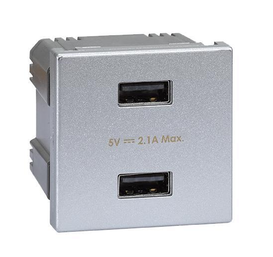 SIMON CONNECT ładowarka USB K45 (45x45) gniazdo typ A 5V/2,1A aluminium