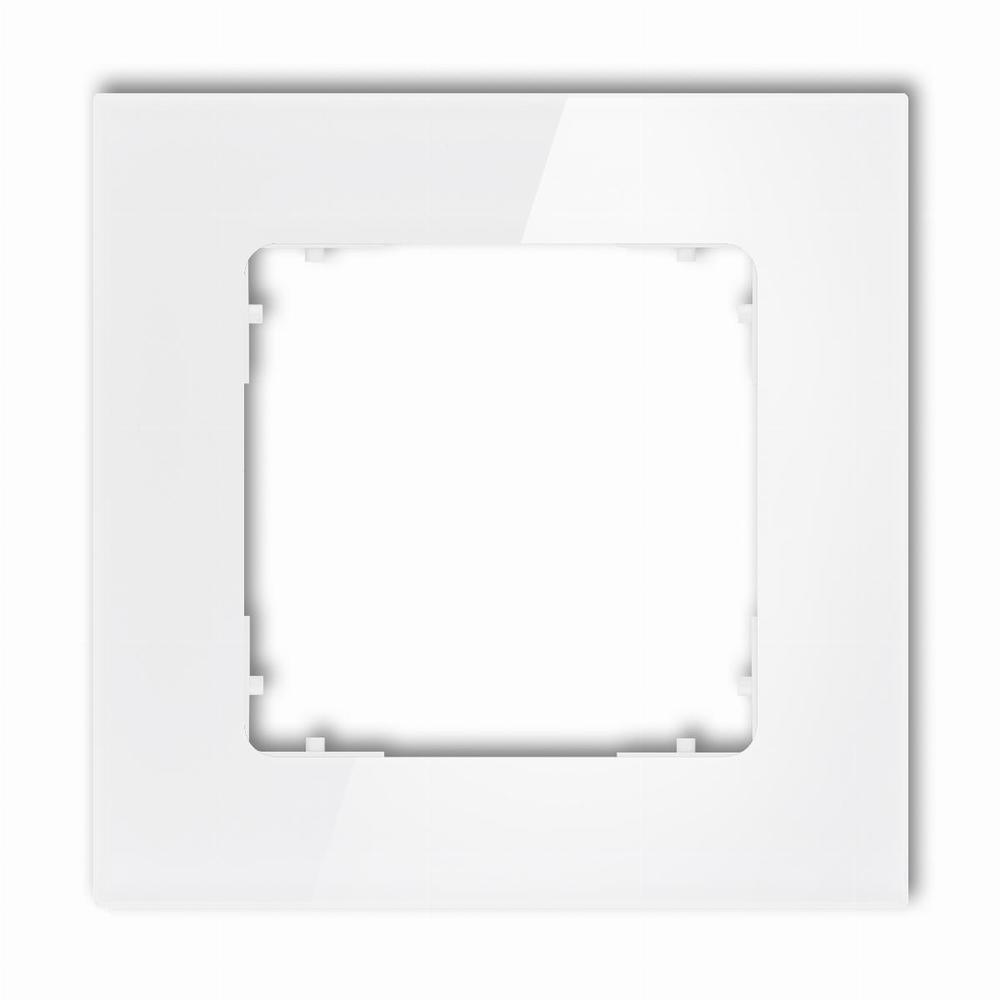 ICON ramka uniwersalna pojedyncza kwadratowa - efekt szkła (ramka: biała; spód: biały) biały