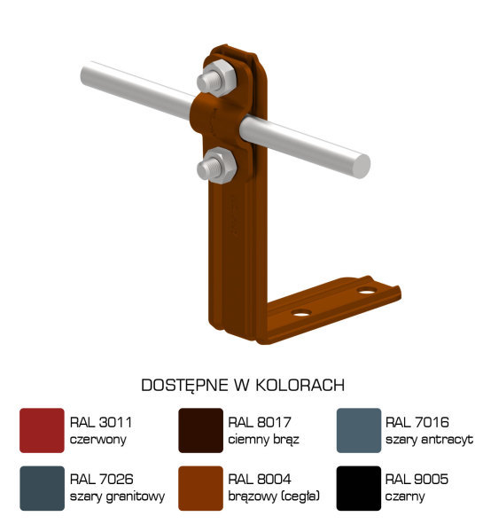 uchwyt kątowy prosty H=12cm Z-śruba /LA/ TYP AN-10/LA/-N
