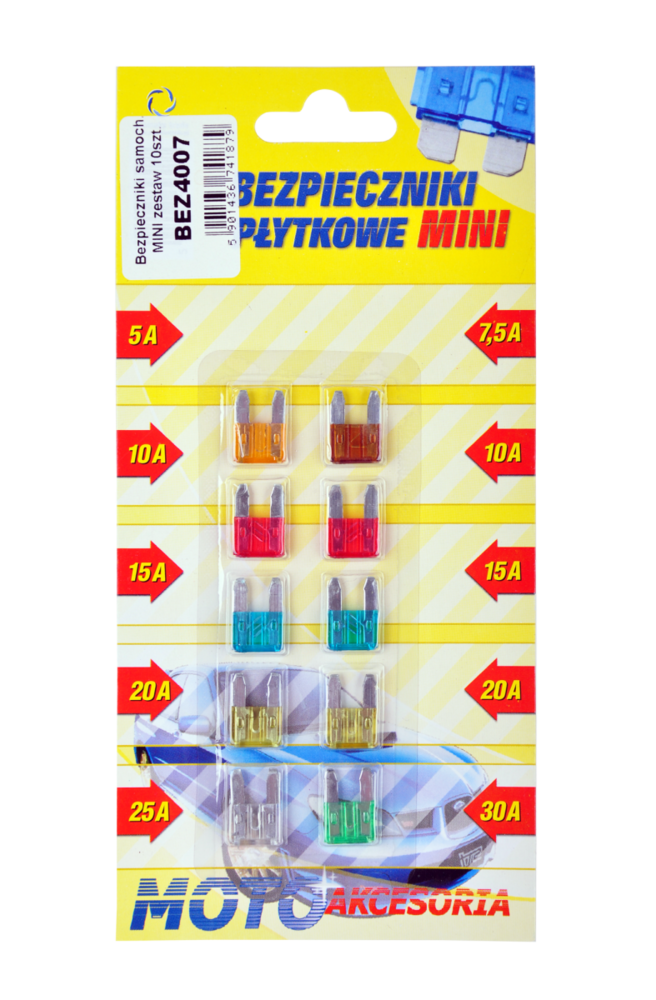 bezpiecznik samochodowe MINI 10szt BEZ4007