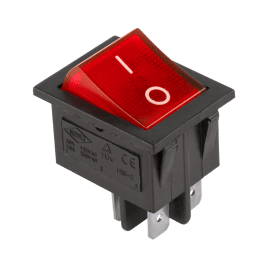 łącznik kołyskowy podświetlany czerwony16A 230V 25x31mm IRS-201-1A PRK0008B