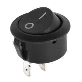 wyłącznik okrągły kołyskowy czarny R5 10A/250V PRK0081