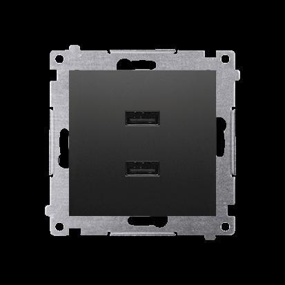 SIMON 54 ładowarka 2 x USB (moduł), 2.1 A, 5V DC, 230V; czarny mat