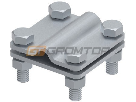 złącze krzyżowe L-55 do drutu i bednarki 30mm Inox V4A