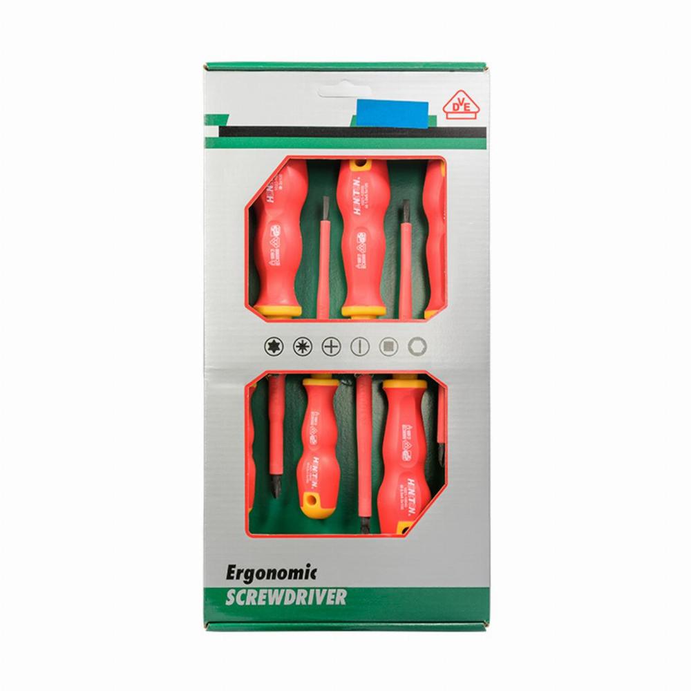 komplet wkrętaków 1000V 6 elementów czerwone