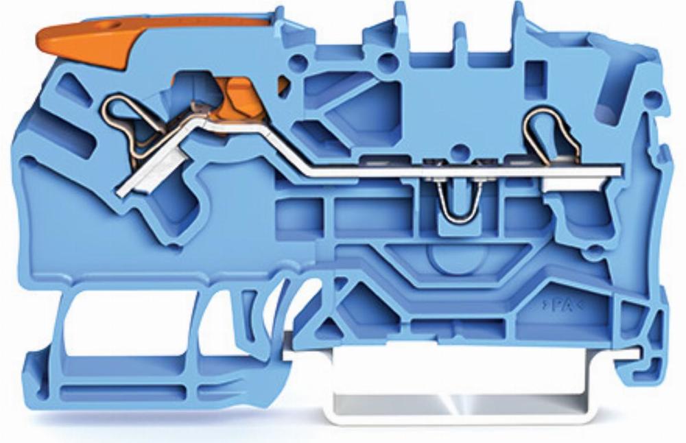złączka przelotowa 2-przewodowa z dźwignią i Push-in CAGE CLAMP® 2,5 mm2, niebieska