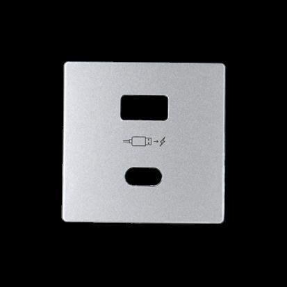 pokrywa SIMON 82 do ładowarki USB typ A+C; aluminium