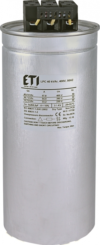 kondensator LPC 40 kVAr, 400V, 50Hz