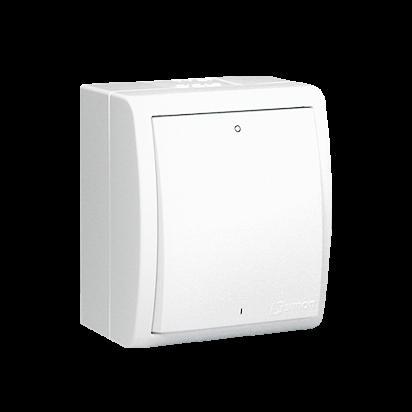 SIMON AQUARIUS łącznik dwubiegunowy bryzgoszczelny IP54, 10AX, 250V~, zaciski śrubowe; biały