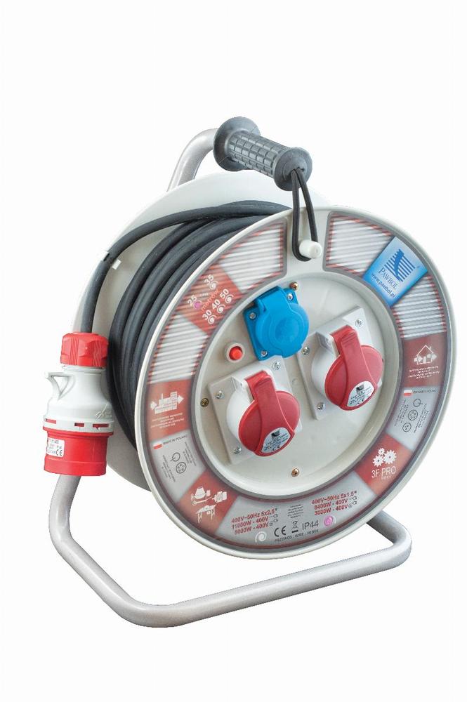 przedłużacz PBS H05RR F 5x2,5 - 30m, 1xGZ16A, 2x16A/5p (400V), IP 44