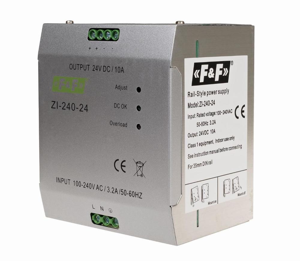 zasilacz impulsowy przemysłowy nap. wej. 90÷264V AC/120÷370V DC, P=240W nap. Wyj. 24V DC