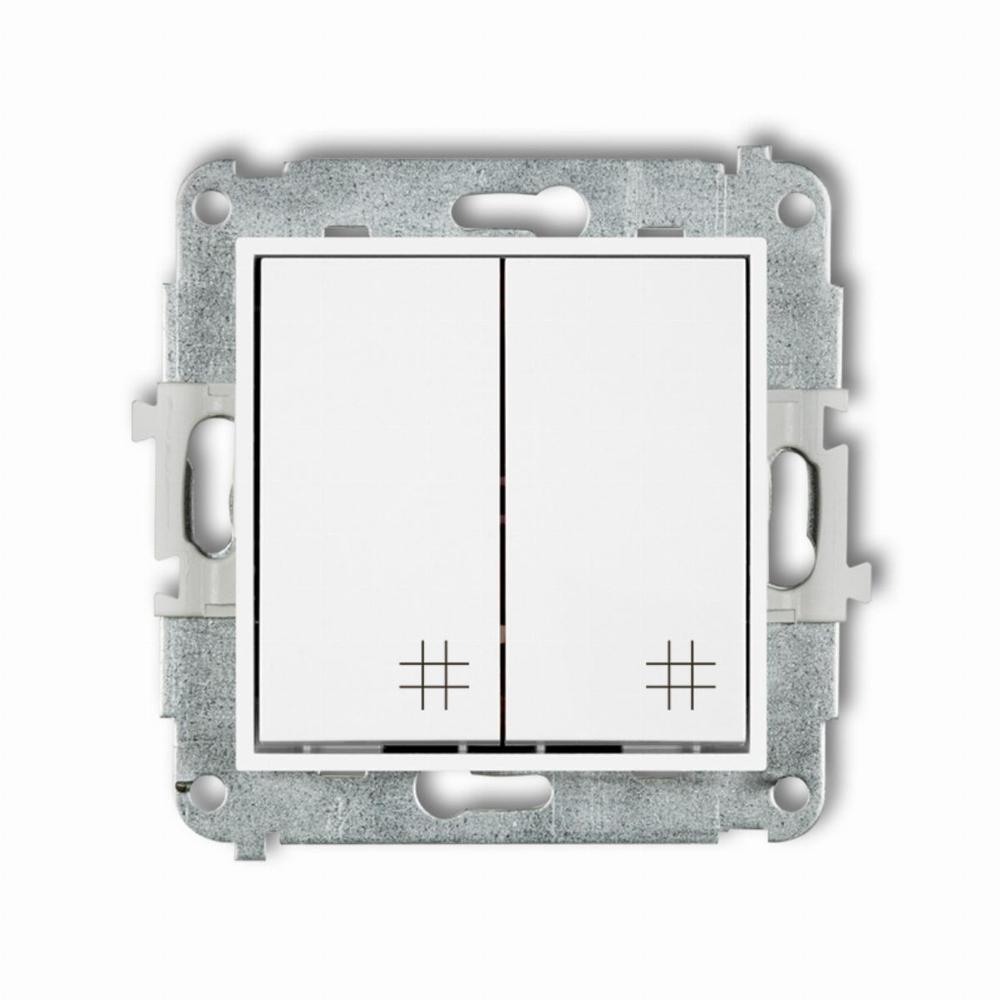 MINI mechanizm łącznika podwójnego krzyżowego biały mat